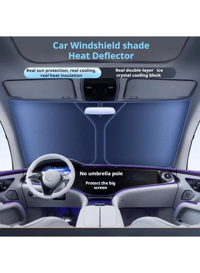 57x31 5in Universal Car Windshield Sunshade Water Repellent Heat Insulation Curtain - Image 1